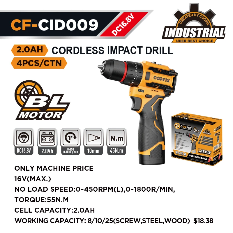 16V(Max.) 55N.m CORDLESS IMPACT DRILL factory